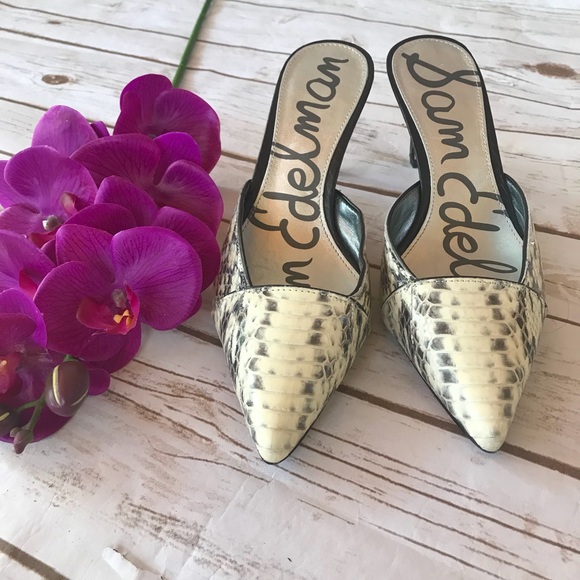 Sam Edelman | Shoes | Sam Edelman Snake Skin Odelia Leather Upper Heel ...
